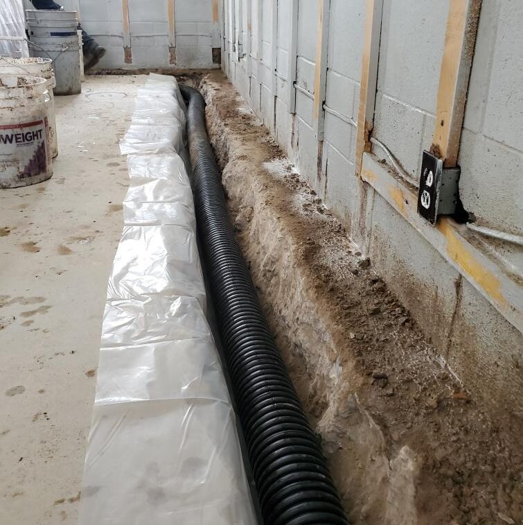 french drain basement