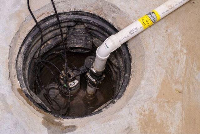 sump pump in well