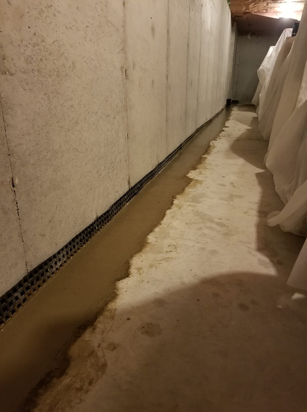 finsihed basement drainage system job