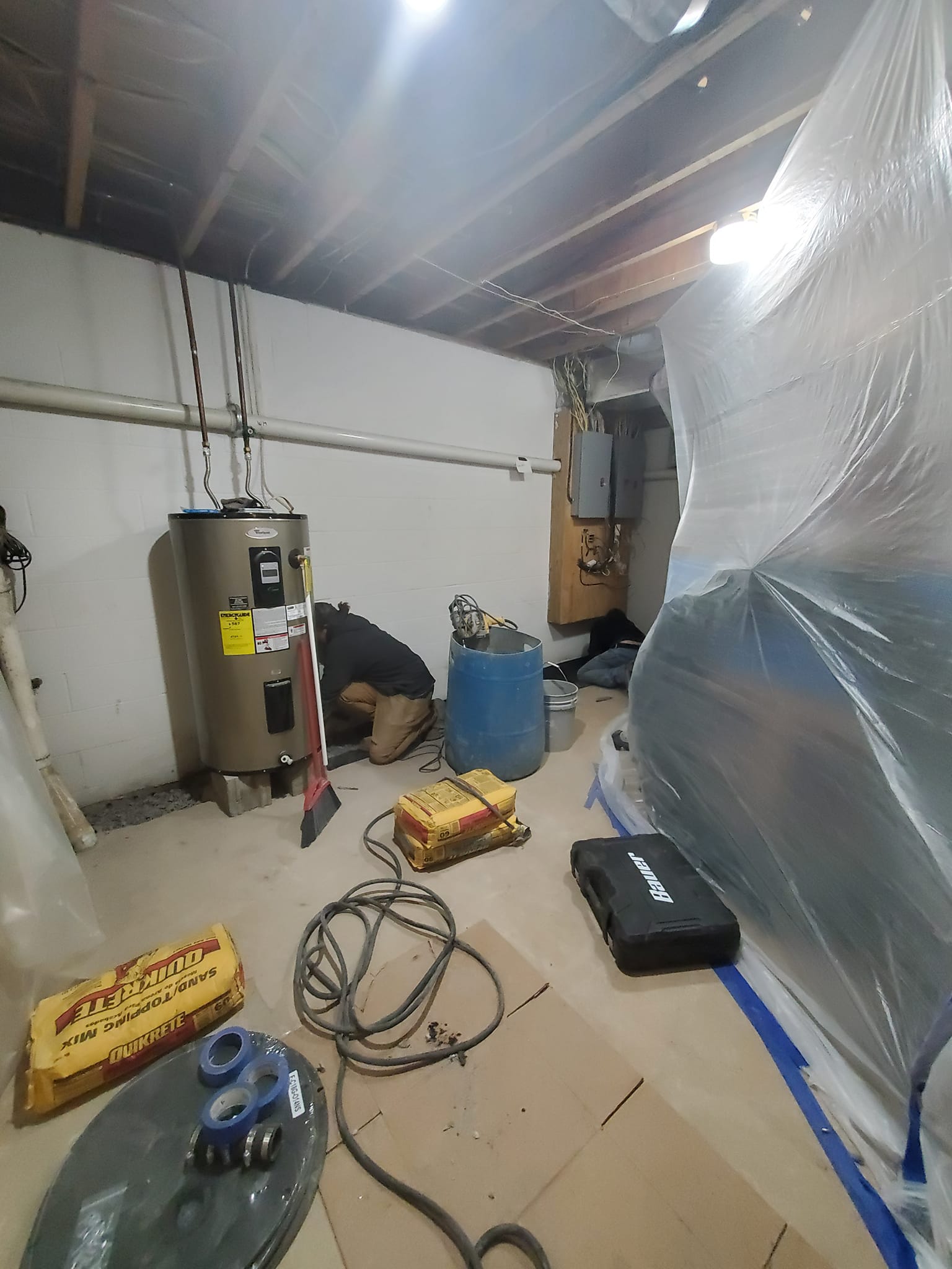 basement repair in progress