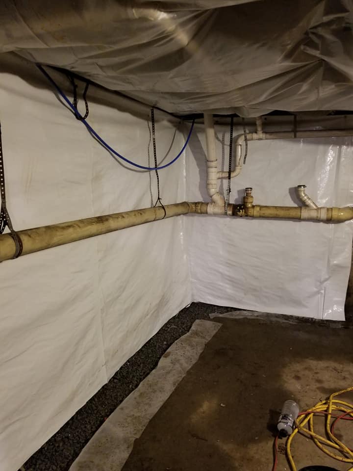 basement waterproofing finished job