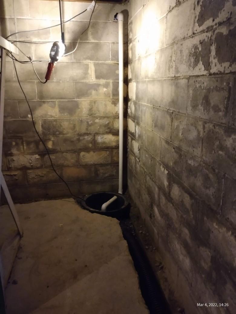 basement drainaige system install